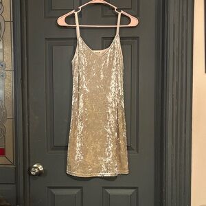 Essue Cream Velvet Mini Dress